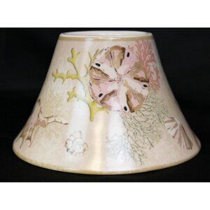 Yankee Candle Medium Oasis Jar Shade Holder Pink Coral Shell Ocean Beach Summer